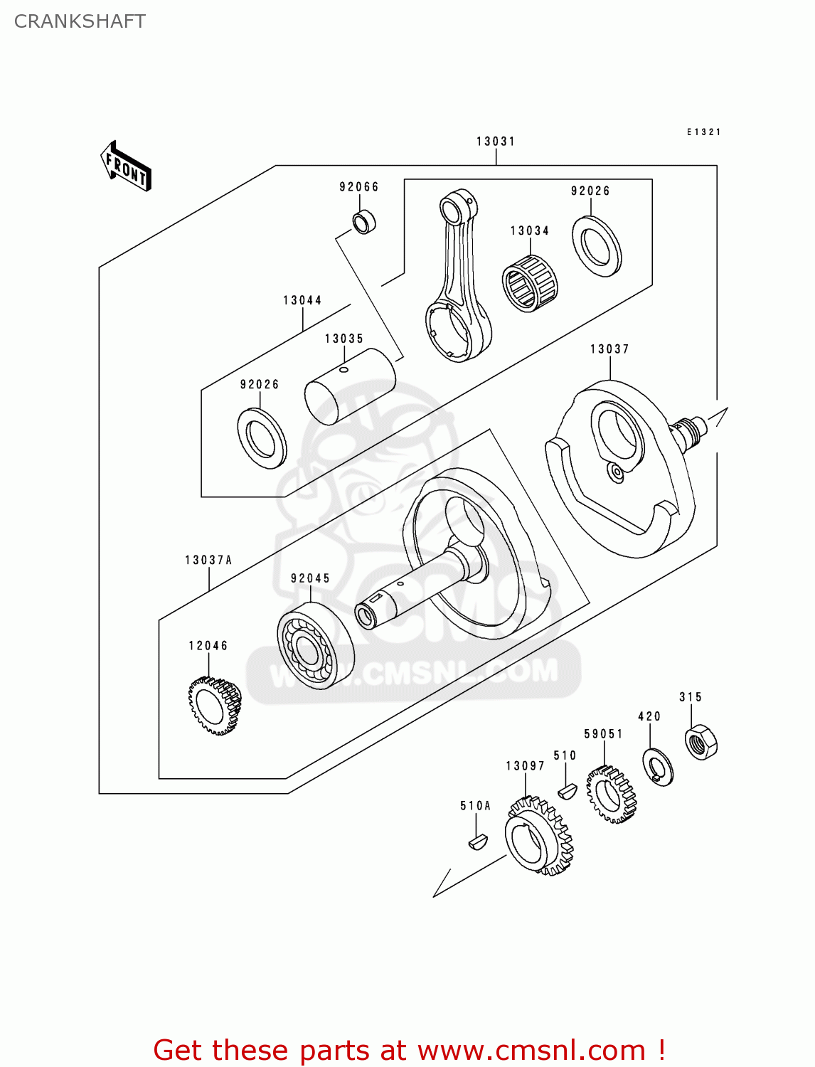 CRANKSHAFT KL250D11 KLR250 1994 UNITED KINGDOM EU NL GR
