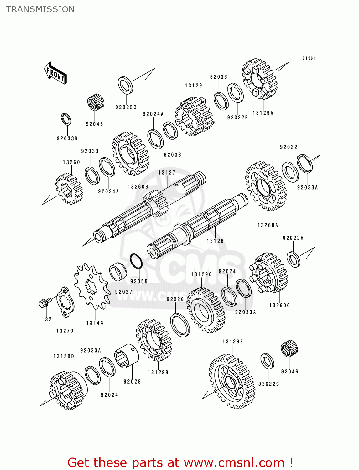 TRANSMISSION KL250D11 KLR250 1994 UNITED KINGDOM EU NL GR