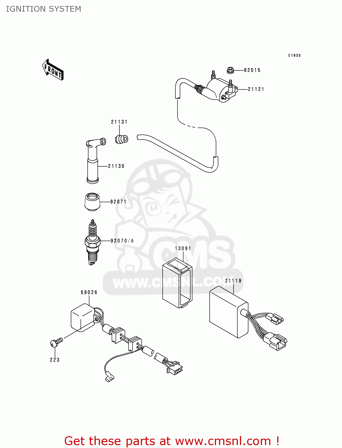 IGNITION SYSTEM KL250D11 KLR250 1994 UNITED KINGDOM EU NL GR