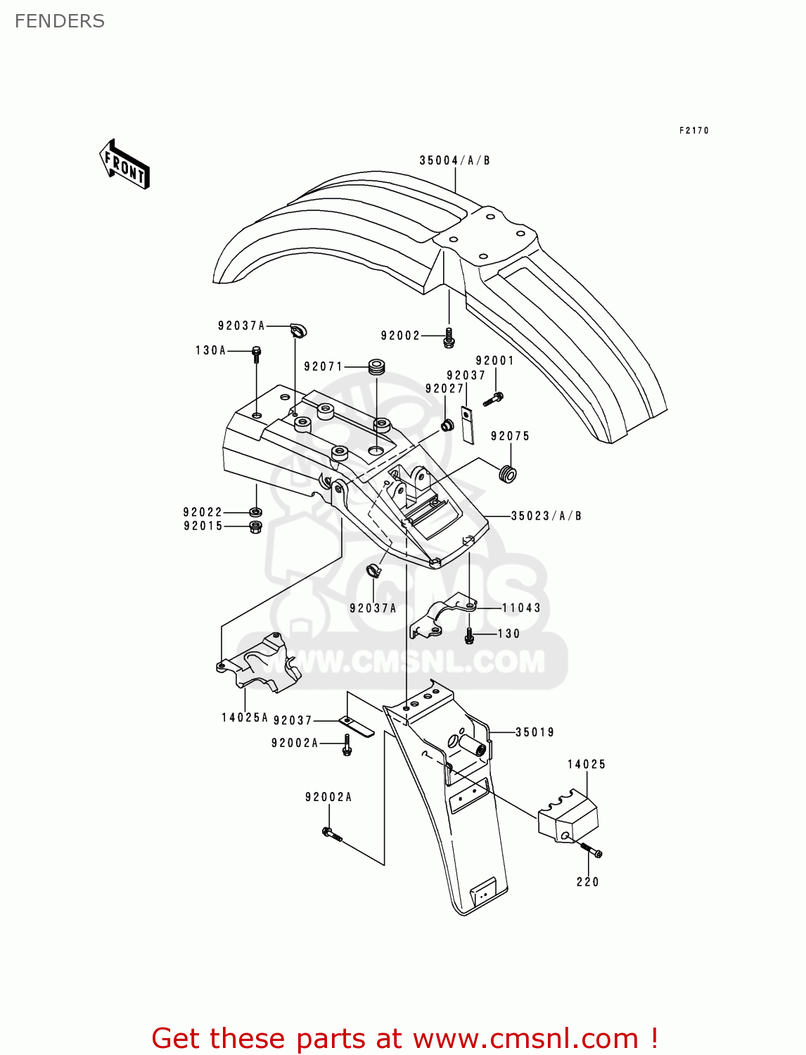 FENDERS KL250D11 KLR250 1994 UNITED KINGDOM EU NL GR