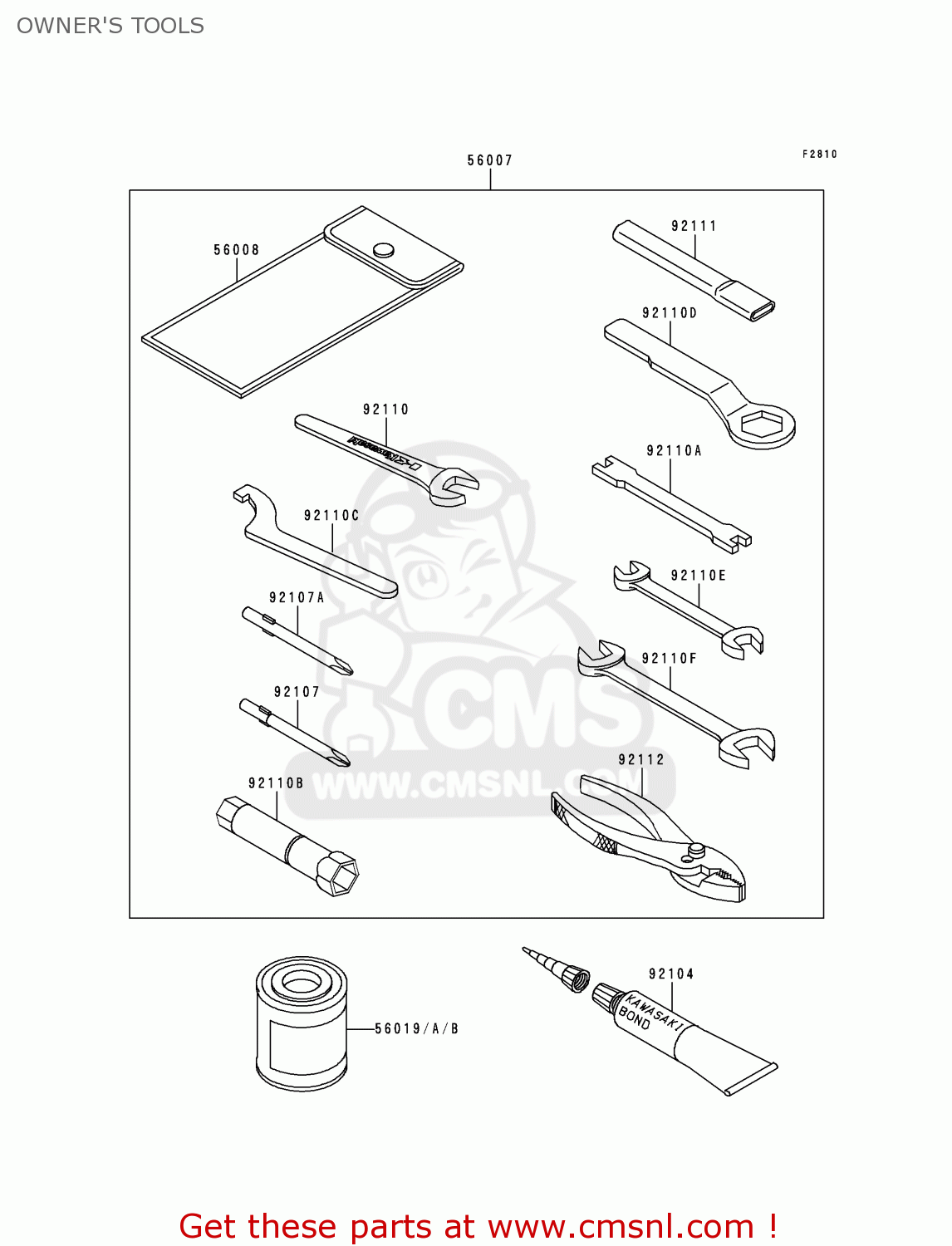 OWNER'S TOOLS KL250D11 KLR250 1994 UNITED KINGDOM EU NL GR