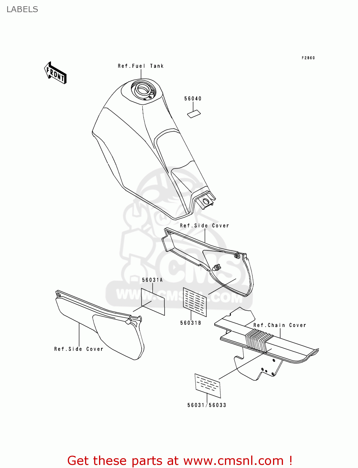 LABELS KL250D11 KLR250 1994 UNITED KINGDOM EU NL GR