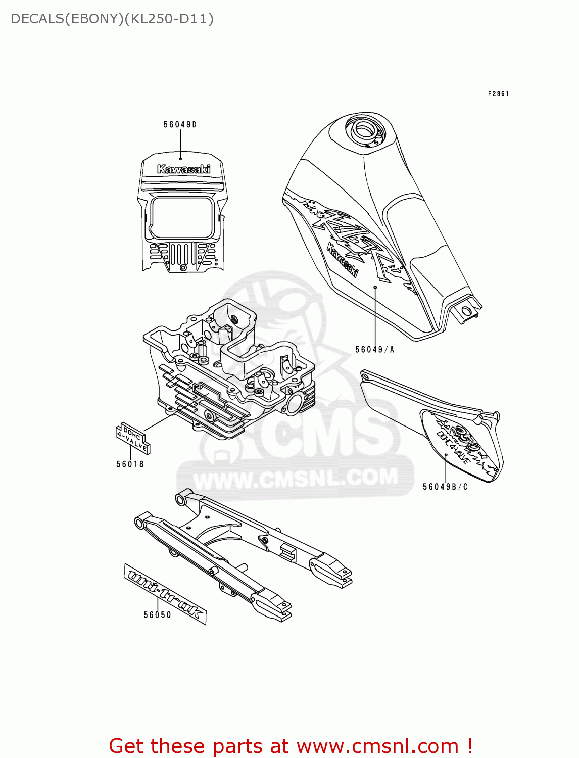 DECALS(EBONY)(KL250-D11) KL250D11 KLR250 1994 UNITED KINGDOM EU NL GR
