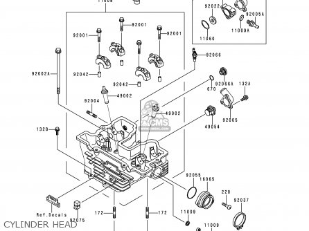 CYLINDER HEAD - KL250D11 KLR250 1994 UNITED KINGDOM EU NL GR