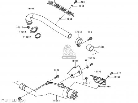 MUFFLER(S) - KL250D11 KLR250 1994 UNITED KINGDOM EU NL GR
