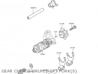 GEAR CHANGE DRUM/SHIFT FORK(S) - KL250D11 KLR250 1994 UNITED KINGDOM EU NL GR