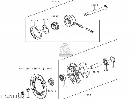 FRONT HUB - KL250D11 KLR250 1994 UNITED KINGDOM EU NL GR