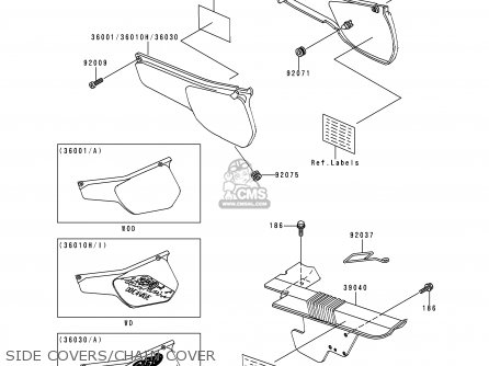 SIDE COVERS/CHAIN COVER - KL250D11 KLR250 1994 UNITED KINGDOM EU NL GR