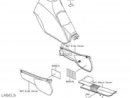 LABELS - KL250D11 KLR250 1994 UNITED KINGDOM EU NL GR