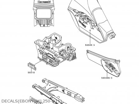 DECALS(EBONY)(KL250-D11) - KL250D11 KLR250 1994 UNITED KINGDOM EU NL GR
