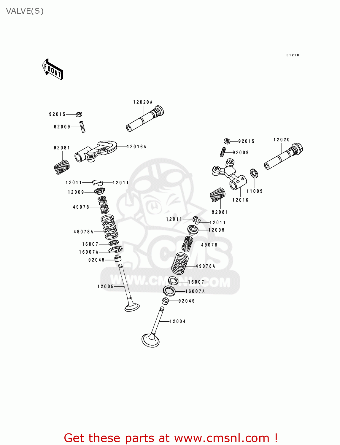 VALVE(S) KL250D11 KLR250 1994 USA CALIFORNIA CANADA