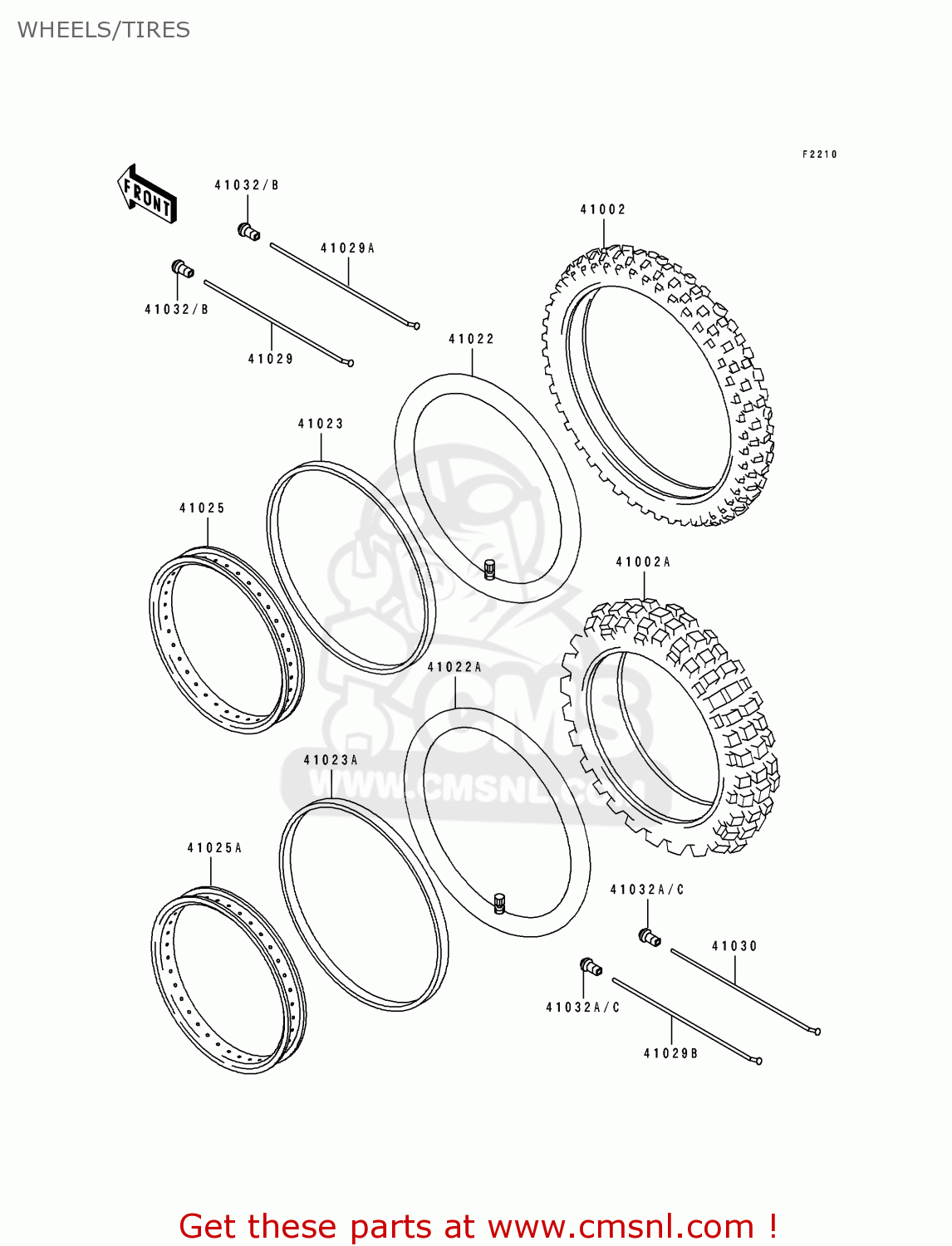 WHEELS/TIRES KL250D12 KLR250 1995 USA CALIFORNIA CANADA