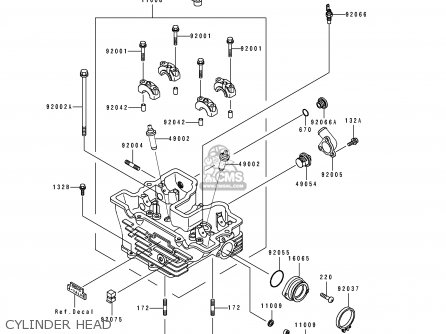 CYLINDER HEAD - KL250D12 KLR250 1995 USA CALIFORNIA CANADA