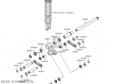 REAR SUSPENSION - KL250D12 KLR250 1995 USA CALIFORNIA CANADA