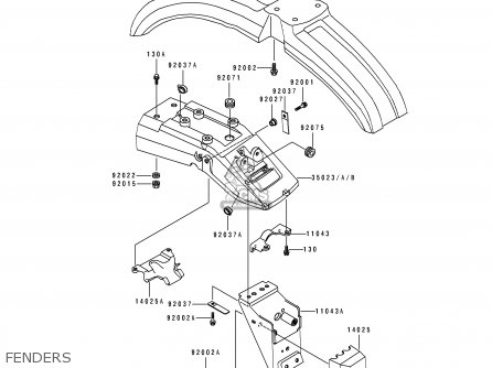 FENDERS - KL250D12 KLR250 1995 USA CALIFORNIA CANADA