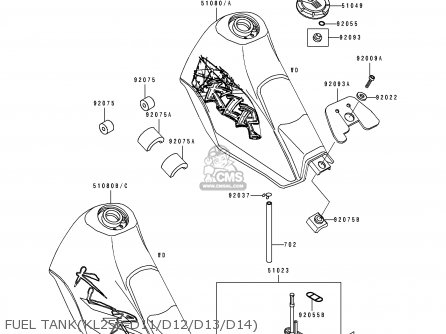 FUEL TANK(KL250-D11/D12/D13/D14) - KL250D12 KLR250 1995 USA CALIFORNIA CANADA