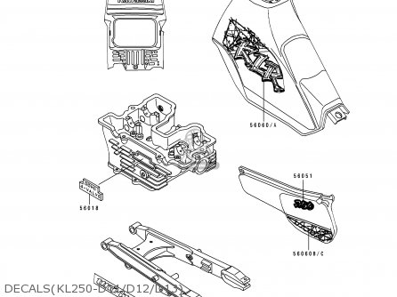 DECALS(KL250-D11/D12/D13) - KL250D12 KLR250 1995 USA CALIFORNIA CANADA