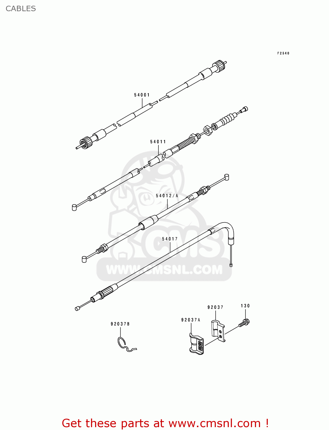 CABLES KL250D13 KLR250 1996 USA CALIFORNIA CANADA