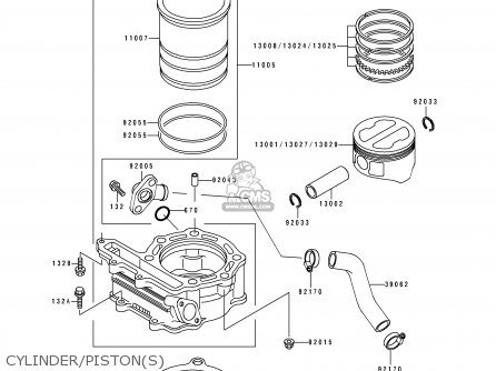 CYLINDER/PISTON(S) - KL250D13 KLR250 1996 USA CALIFORNIA CANADA