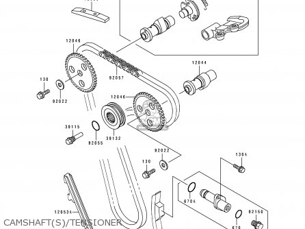 CAMSHAFT(S)/TENSIONER - KL250D13 KLR250 1996 USA CALIFORNIA CANADA