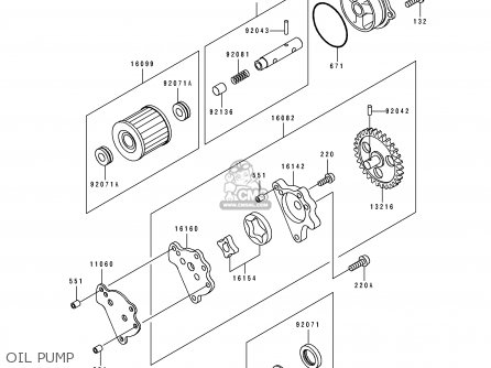 OIL PUMP - KL250D13 KLR250 1996 USA CALIFORNIA CANADA