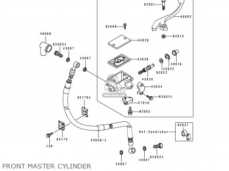 FRONT MASTER CYLINDER - KL250D13 KLR250 1996 USA CALIFORNIA CANADA