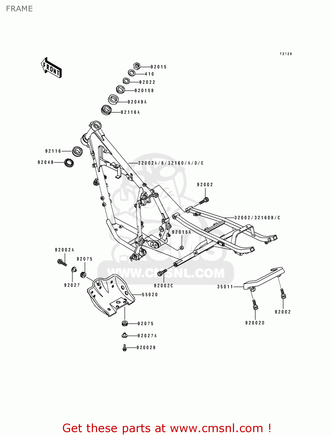 FRAME KL250D14 KLR250 1997 USA CALIFORNIA CANADA