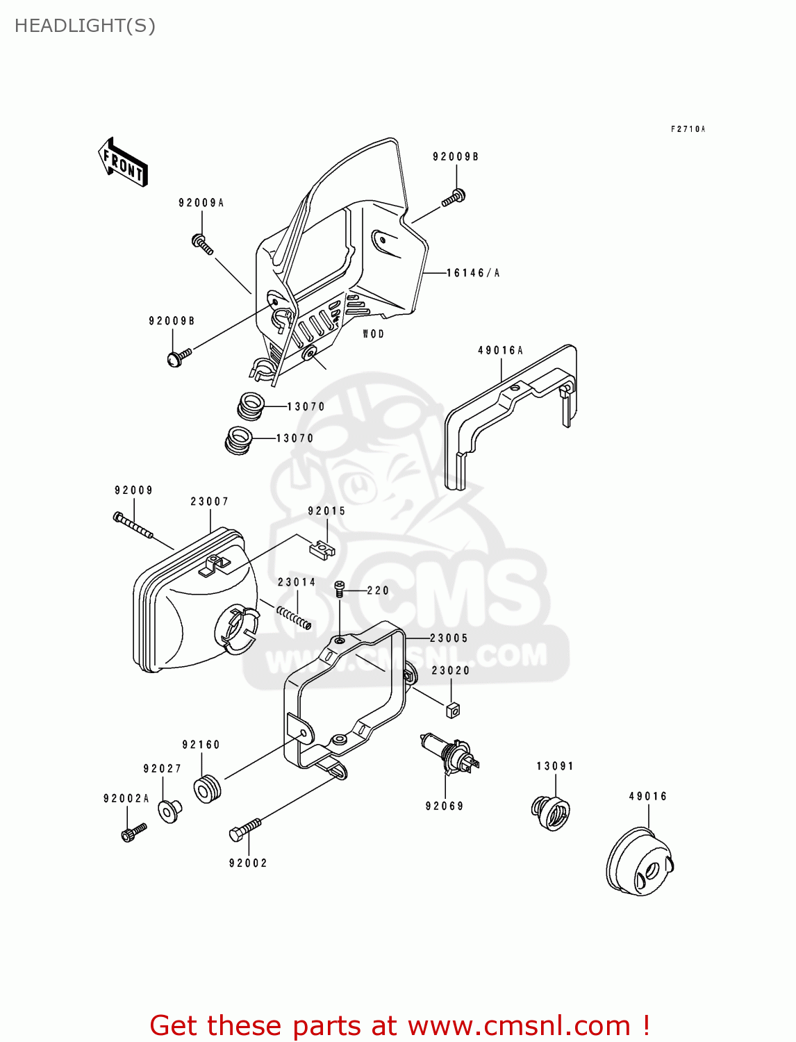 HEADLIGHT(S) KL250D14 KLR250 1997 USA CALIFORNIA CANADA