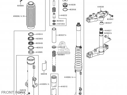 FRONT FORK - KL250D14 KLR250 1997 USA CALIFORNIA CANADA