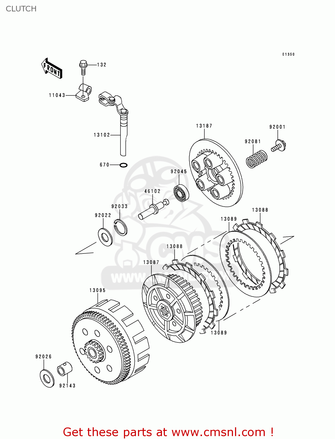 CLUTCH KL250D15 KLR250 1998 USA CALIFORNIA CANADA