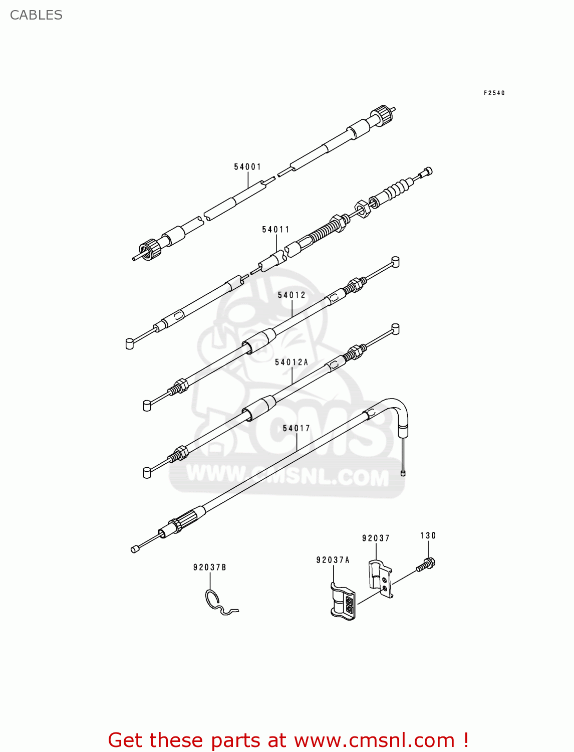 CABLES KL250D15 KLR250 1998 USA CALIFORNIA CANADA