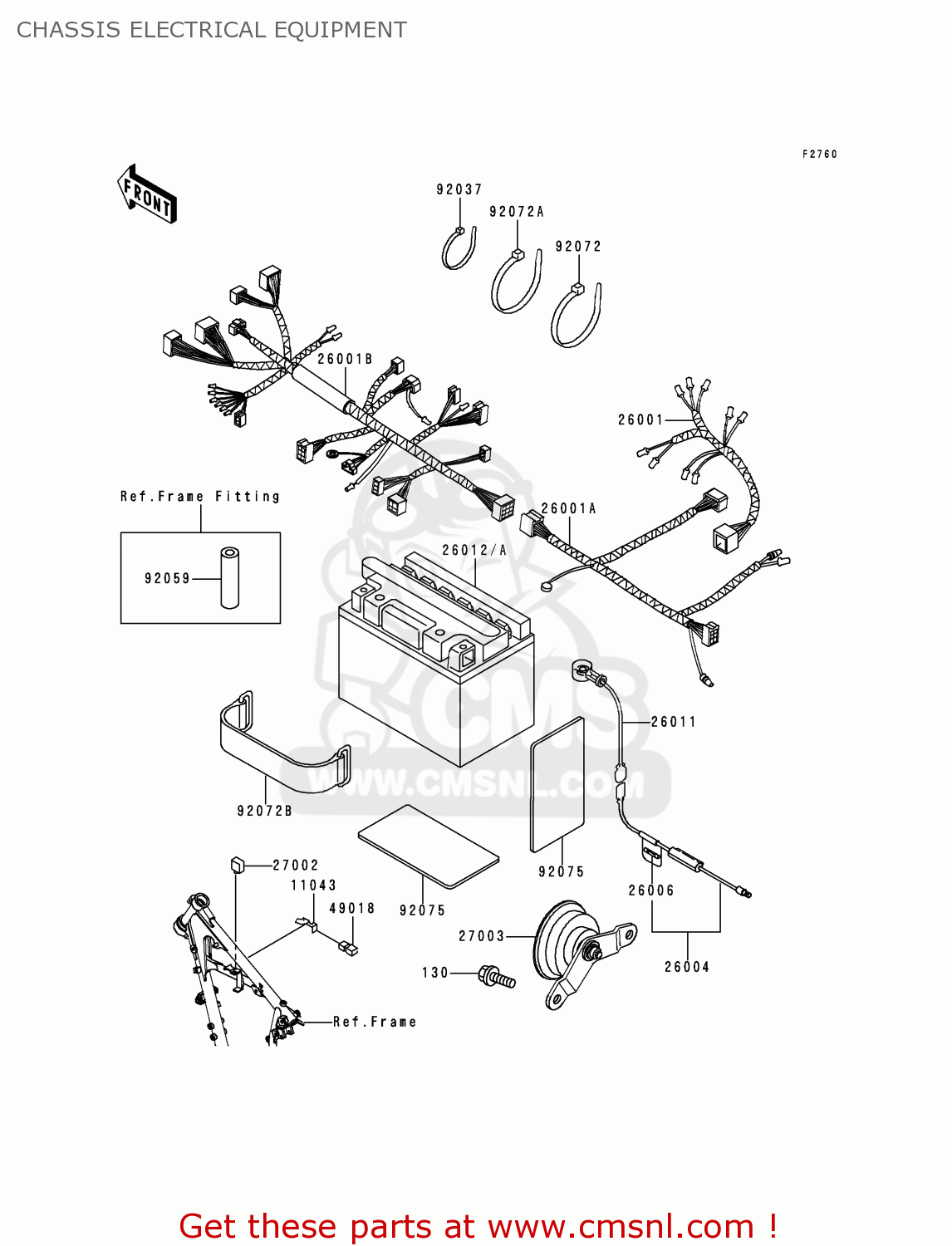 CHASSIS ELECTRICAL EQUIPMENT KL250D15 KLR250 1998 USA CALIFORNIA CANADA