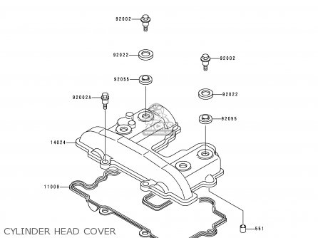 CYLINDER HEAD COVER - KL250D15 KLR250 1998 USA CALIFORNIA CANADA