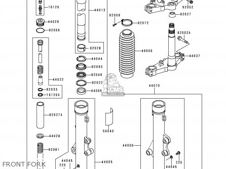 FRONT FORK - KL250D15 KLR250 1998 USA CALIFORNIA CANADA