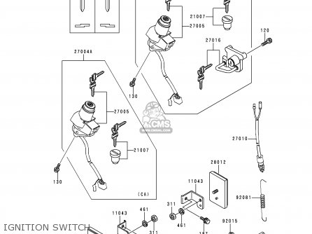 IGNITION SWITCH - KL250D15 KLR250 1998 USA CALIFORNIA CANADA