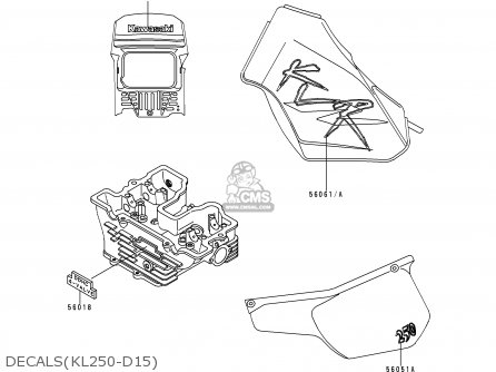 DECALS(KL250-D15) - KL250D15 KLR250 1998 USA CALIFORNIA CANADA