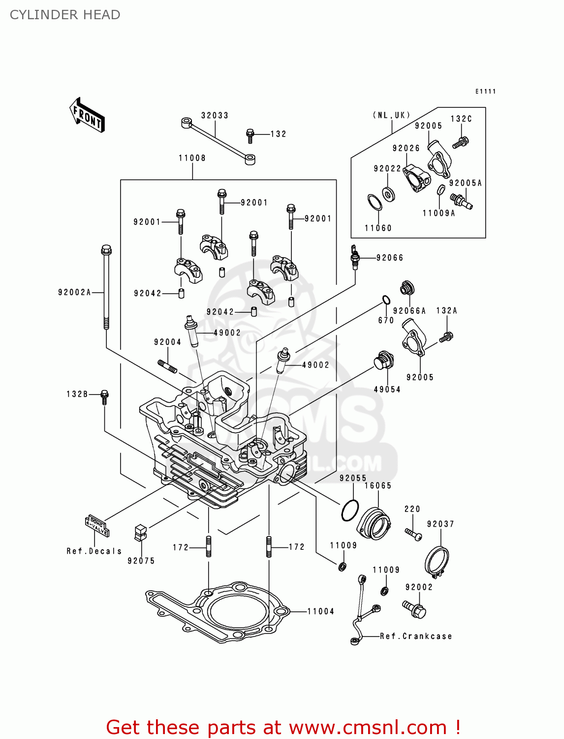 CYLINDER HEAD KL250D16 KLR250 1999 UNITED KINGDOM EU NL