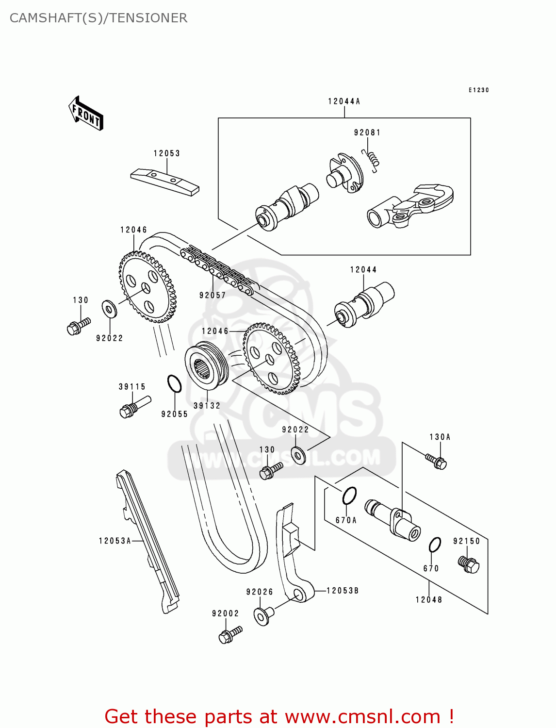 CAMSHAFT(S)/TENSIONER KL250D16 KLR250 1999 UNITED KINGDOM EU NL