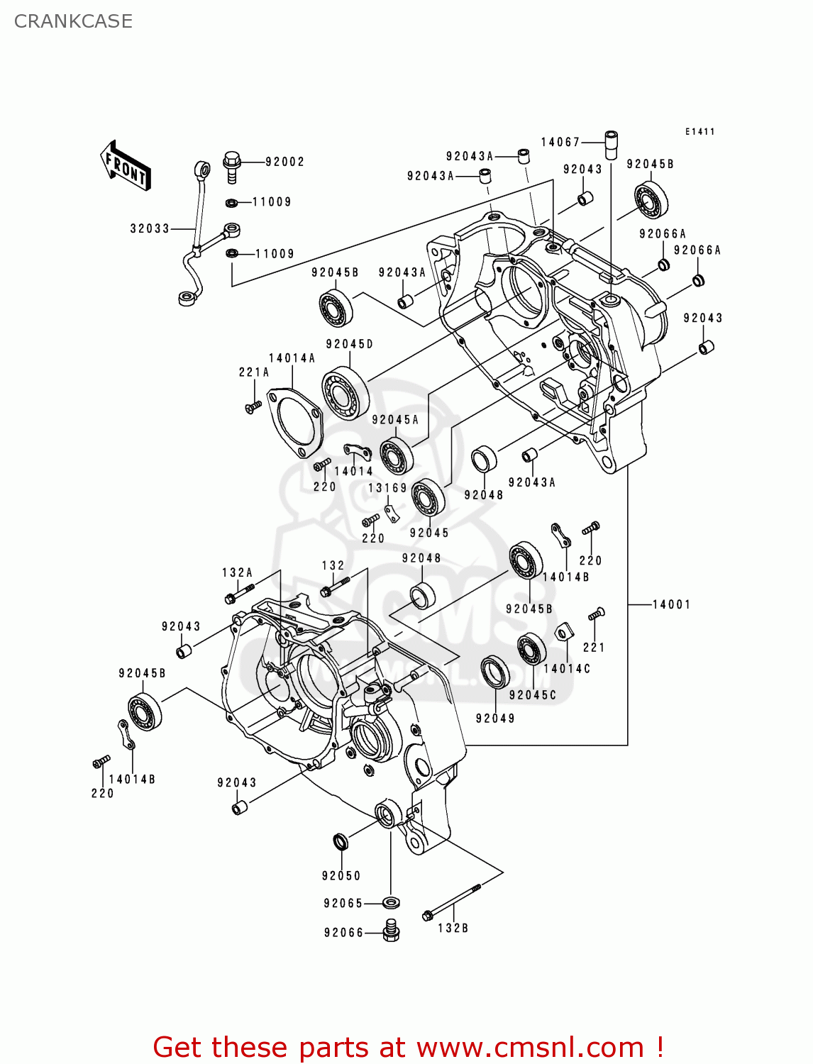 CRANKCASE KL250D16 KLR250 1999 UNITED KINGDOM EU NL