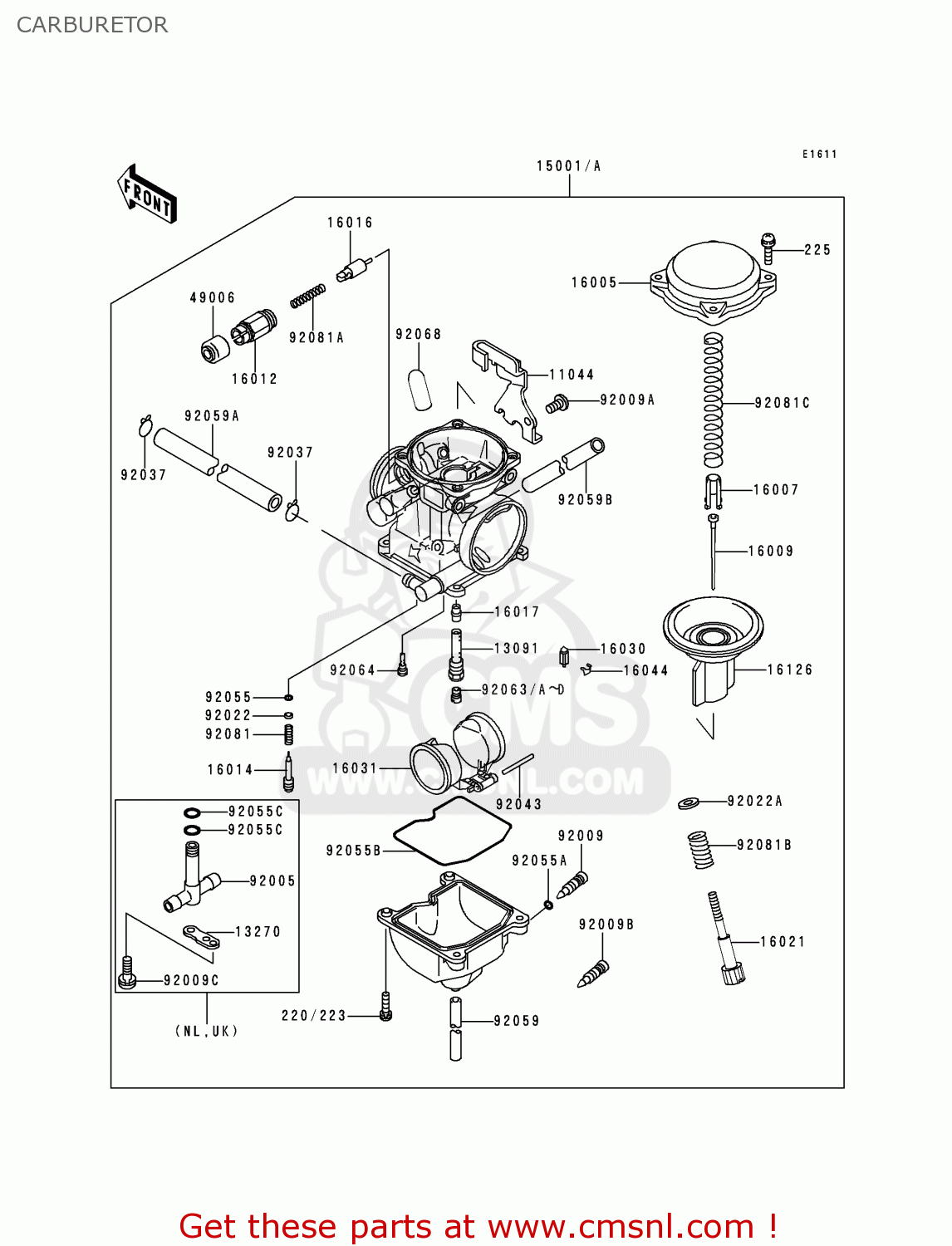 CARBURETOR KL250D16 KLR250 1999 UNITED KINGDOM EU NL