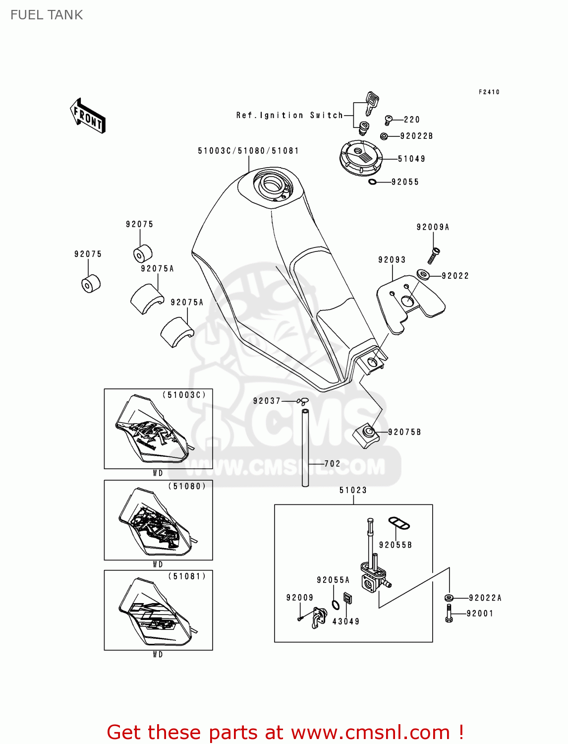 FUEL TANK KL250D16 KLR250 1999 UNITED KINGDOM EU NL