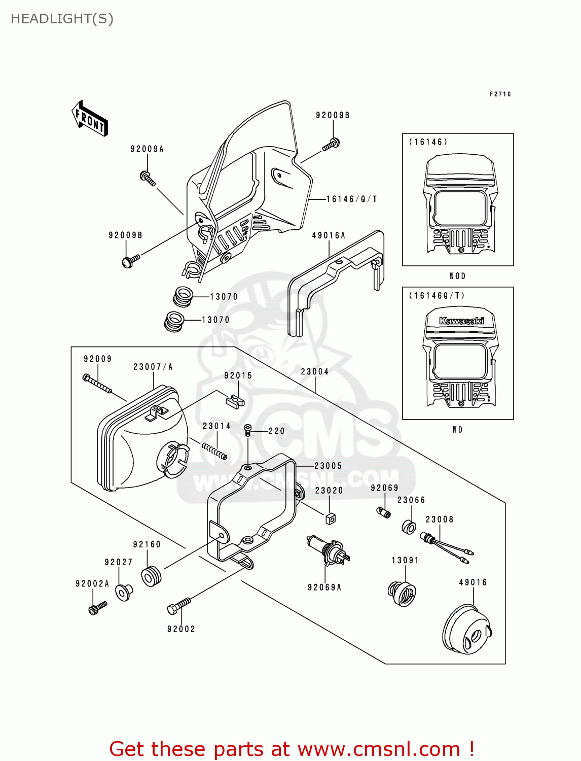 HEADLIGHT(S) KL250D16 KLR250 1999 UNITED KINGDOM EU NL