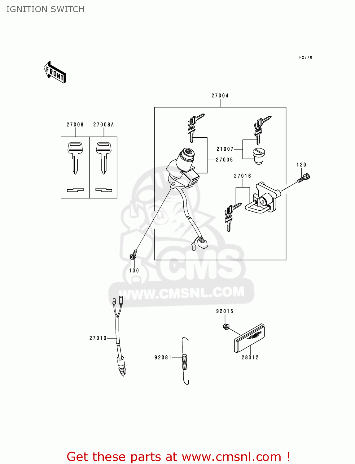 IGNITION SWITCH KL250D16 KLR250 1999 UNITED KINGDOM EU NL