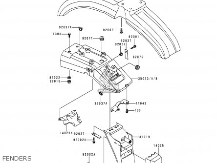 FENDERS - KL250D16 KLR250 1999 UNITED KINGDOM EU NL