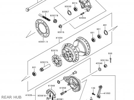 REAR HUB - KL250D16 KLR250 1999 UNITED KINGDOM EU NL