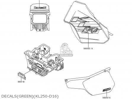 DECALS(GREEN)(KL250-D16) - KL250D16 KLR250 1999 UNITED KINGDOM EU NL