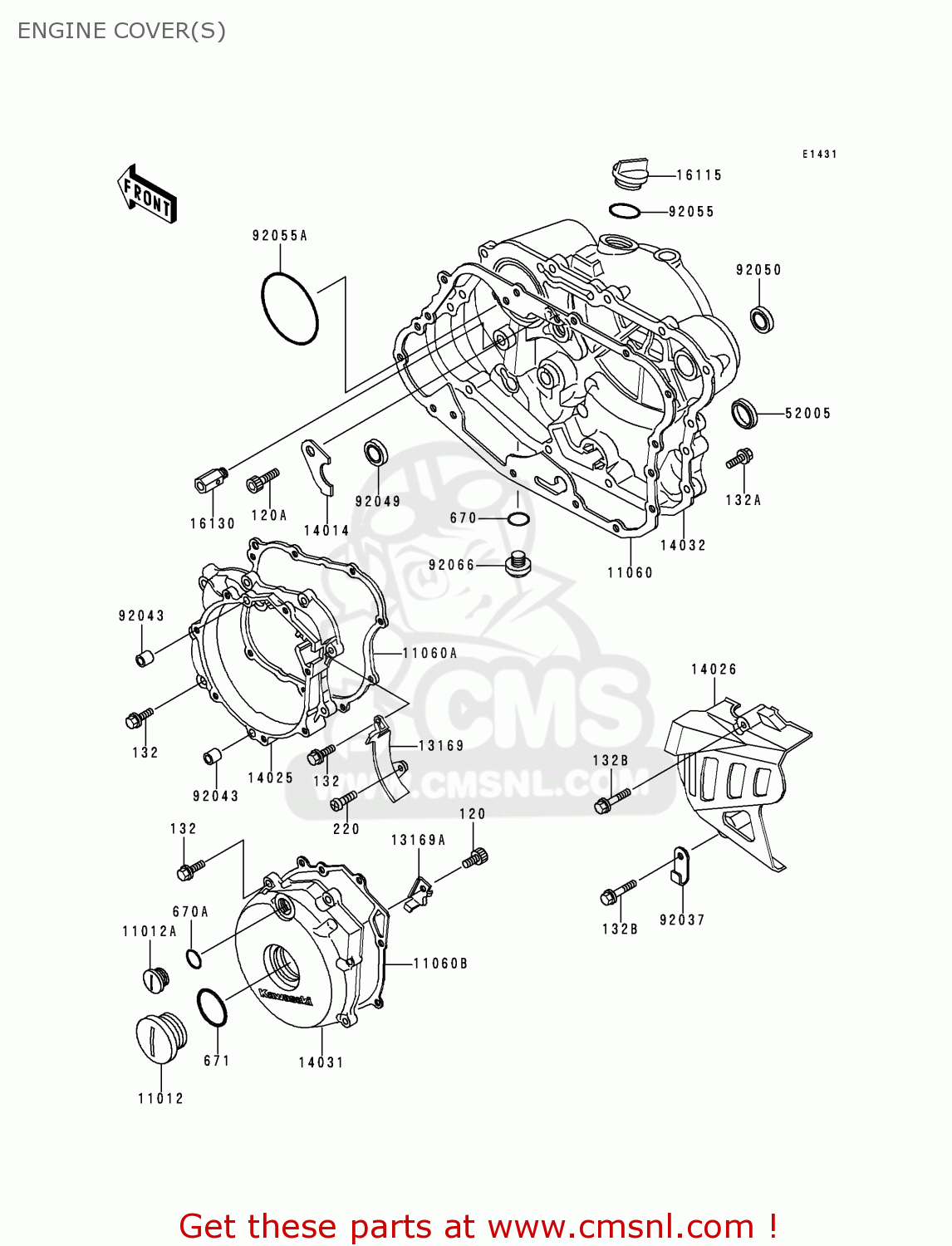 ENGINE COVER(S) KL250D16 KLR250 1999 USA CALIFORNIA CANADA