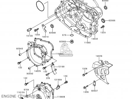 ENGINE COVER(S) - KL250D16 KLR250 1999 USA CALIFORNIA CANADA