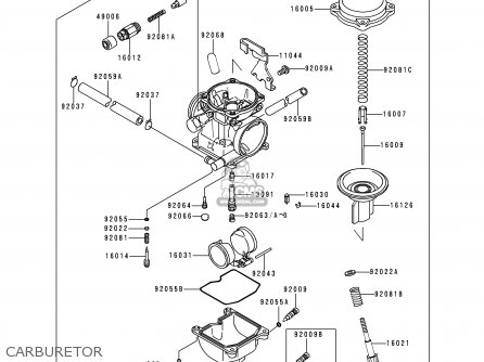 CARBURETOR - KL250D16 KLR250 1999 USA CALIFORNIA CANADA