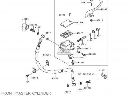 FRONT MASTER CYLINDER - KL250D16 KLR250 1999 USA CALIFORNIA CANADA